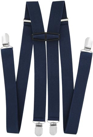 axy Hosenträger für Herren breit 2,5 cm in H-Form mit 4 Hosenträger Clips extra stark längenverstellbar
