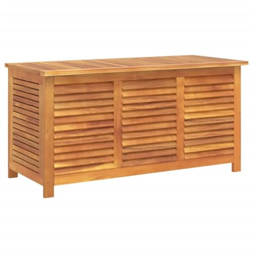 vidaXL Caja de Almacenaje de Jardín, Baúl con Tapa para Juguetes Cojines, Arcón de Ordenación, Mueble para Patio Terraza, Madera Maciza de Acacia