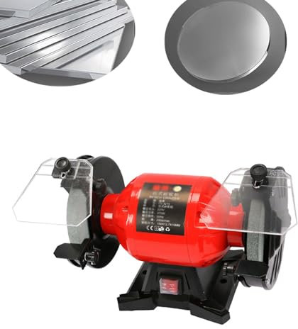 Amoladoras de banco eléctricas de 6 pulgadas, con motor sin escobillas, amoladora de mesa de 2950 RPM, con muelas de grano 36/80 y protector ocular ajustable, para aplicaciones de esmerilado