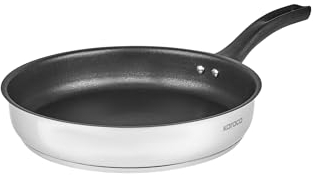 Karaca Gastro Pfanne, 26 cm - Hochwertige Pfanne aus rostfreiem Stahl 304 mit 3,0 Liter Fassungsvermögen - Gesunde und langlebige Kocherfahrung dank feuerfester Antihaft