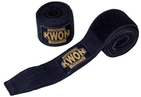 KWON Premium Gel Boxbandage 3,5 m schwarz Boxen unelastisch Box-Bandagen Gelpolster Gelpads Handbandage