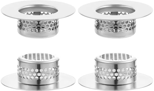AOZUO Lot de 4 filtres pour évier de salle de bain - Passoire pour évier de cuisine - Taille de trou adaptée de 3,1 à 4 cm