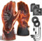 IRON JIA'S Beheizbare Handschuhe Motorrad Herren Winter, 2024 Neue 3000 mAh USB-Aufladung, 2-in-1-Ladekabel, Touchscreen Wasser- und Winddicht, geeignet zum Reiten, Skifahren und Bergsteige-L