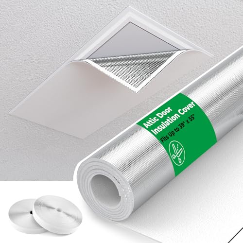 Forestchill Attic Door Insulation, Stairs Ceiling Shutter Seal With Velcor Strips, Air Tight Cover for Access, 39 x 55, Easy Cut to Fit