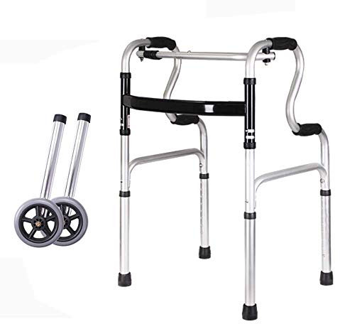 Andador, Andador Plegable para Personas Mayores, con Ruedas Andador de Aluminio liviano Altura Ajustable: 30.8-38.4 Andador