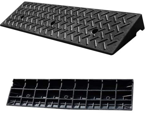 REDEXI Gummi Bordsteinrampe, Robuste Bordsteinrampen rutschfeste Auffahrrampe, 5 8 10 cm Bordsteinkanten Rampe, Autos Auffahrkeil Für LKW Motorrad Fahrzeug Garage(100x25x4cm)