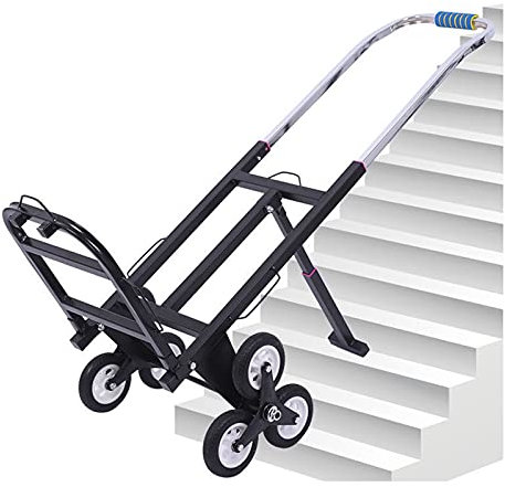 XCHSXYL Handkarren Faltbarer Trolley, Tragbarer Treppensteiger-Handkarren-Gepäckwagen, Handkarren Mit 150 Kg Tragkraft Und 6 Rädern, Schwerer Stahl