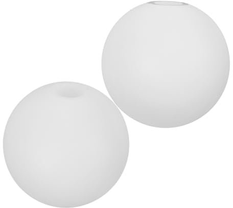 Gadpiparty 2pcs White Acrylic Ceiling Light Shade Round Globe Lamp Shades Replacement for Table and Ceiling Fixtures 100mm Diameter G9 Opening