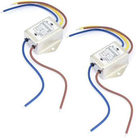 2 pezzi Filtro EMI, CW1B-10A-L (040) Filtro monofase, Filtro di interferenza elettromagnetica 250 V, per la soppressione di disturbi a impulsi continui e intermittenti
