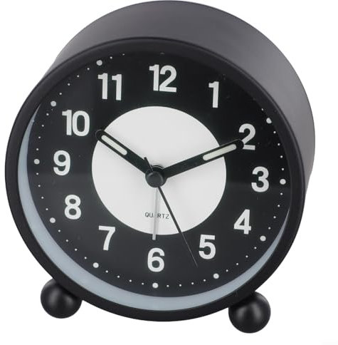 HomeVortex Reloj de mesa, reloj despertador sin tictac, manecillas y esfera que brillan en la oscuridad, funciona con pilas, ayuda para dormir sin radiación para decoración de dormitorio