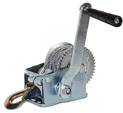 HYBMRQVD Elektrische Winde, 8 m, 600 lb, manuelle Trommel-Handkranwinde, kleine Yachtwinde, Drahtseilwinde, Materialhandhabungswerkzeug, für Garagen, Lagerhallen, Fabriken