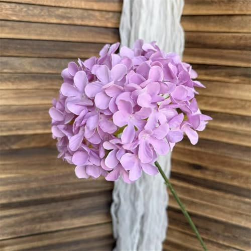 UCK-KIT 10 Pezzi di Fiori di Ortensia Artificiale All'aperto, Fiori Artificiali di Ortensiga, Fiori Falsi di Bouquet in Finto, per Il Vaso di Vetrini da Giardino Vaso di Vaso per Interno,Viola