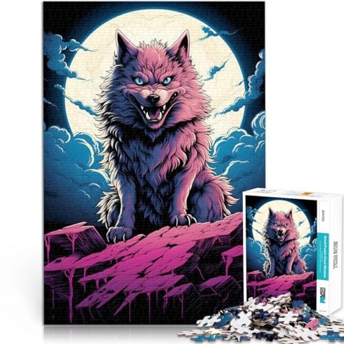 Quizspiel Majestätischer Wolf 1000-teiliges Puzzle für Erwachsene 26x38cm Wanddekoration Einzigartige Geburtstags ab 14 Jahren