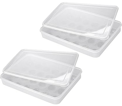 SHINEOFI 2 Piezas Cartón De Huevos Huevera De Plástico Contenedor Para Huevos Refrigerador Cocina