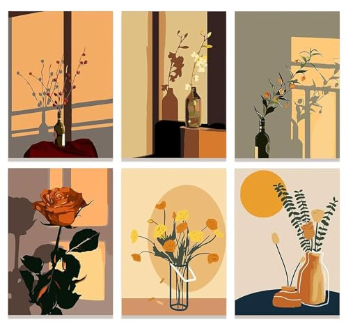 Malen nach Zahlen DIY Frucht Malset 6tlg. Var. H inkl. R. f. Erwachsene | Die Leinwand aus feinem Leinen nimmt Farbe gut auf und macht das Paint by Numbers Motiv besonders haltbar