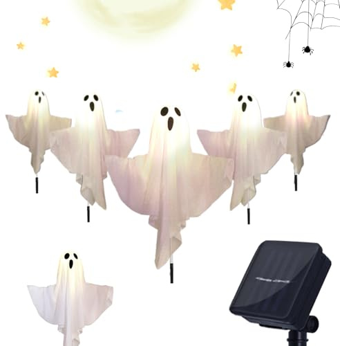 Del Percorso Solare Di Halloween - Fantasma, LED Impermeabili | Set Di 5 Di Decorazione Notturna A LED Resistente Alle Intemperie, Perfetta Illuminazione All'aperto Per Decorazioni Di H