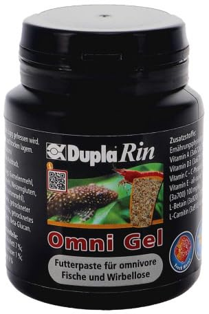 Dupla DuplaRin Omni Gel I 35 g I Pasta de alimentación autoadhesiva para peces omnívoros e invertebrados I Con larvas de insectos, krill, algas, ajo y pimientos I Alimento para peces para acuarios de
