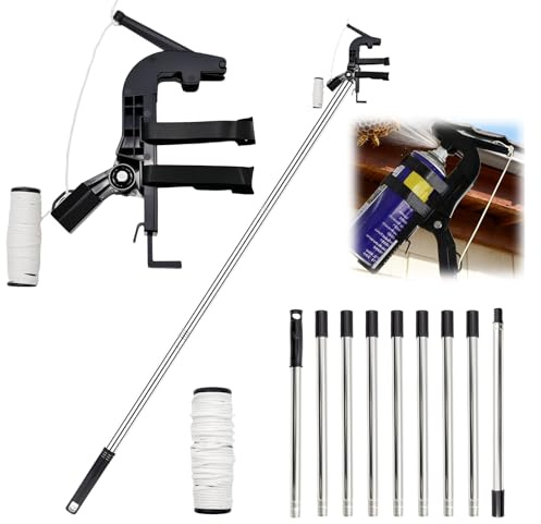 Kit d'adaptateur d'extension de bombe aérosol avec support réglable, tige télescopique de 12 pieds, filetage de 3/4, universel pour pulvérisateur de guêpes, spray de peinture, nettoyant de fenêtre et