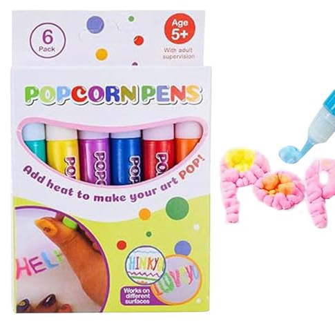 Generico 3D-Stift mit Blasen, 6 Stifte, mit aufgeblasener Tinte, für Kinder und kreative Bastelarbeiten, ideal für Schule, Geburtstage und Geschenke, für Sammelalben, Zeichnungen