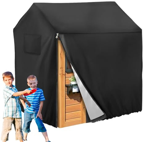 Playhouse, coperta in legno Playhouse - Copertine nere da gioco impermeabile | Forniture all'aperto, per mobili da terrazza, li giocano a casa di casa per il giardino