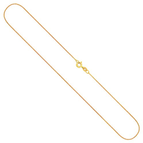 EDELIND Kette Gold Damen 333 585 Echtgold - feine Panzerkette 0,8 mm auch 375 750 - mit stilvoller Geschenkbox