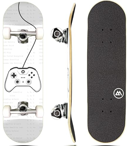 Magneto Complete Maple Wood Skateboard - 27.5 in x 7.75 in, Video Game - Cruiser & Longboard Skateboard for Kids & Teens with Double Kick Concave Deck & ABEC 5 Bearings