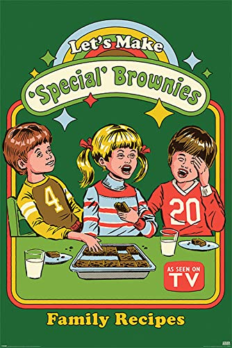 empireposter Steven Rhodes - Let's Make Special Brownies - Poster Plakat Druck - Größe 61x91,5 cm + 2 St Posterleisten Kunststoff 62 cm transparent