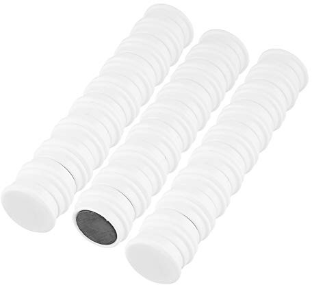 Starke Magnete Ø 24 mm, weiß, 50 runde Magnete für Kühlschrank & Whiteboard, starker Magnet für Magnettafel, Pinnwand & Glasmagnettafel, Magneten für Büro, Schule & Haushalt, Kühlschrankmagnete