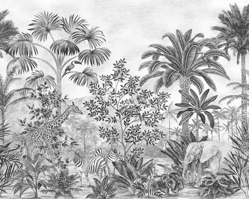 Komar Vlies Fototapete - Jungle Evolution - Größe: 350 x 280 cm (Breite x Höhe) - Palmen, Dschungel, Regenwald, Kinderzimmer, Tapete - IAX7-0035