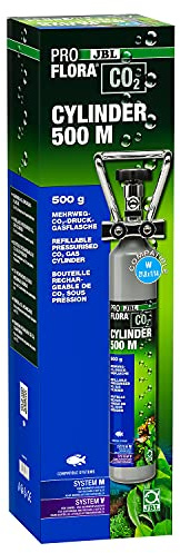 JBL PROFLORA CO2 CYLINDER 500 M, Mehrweg-CO2-Druckgasflasche, 500 g CO2, Gewinde W21,8 x 1/14