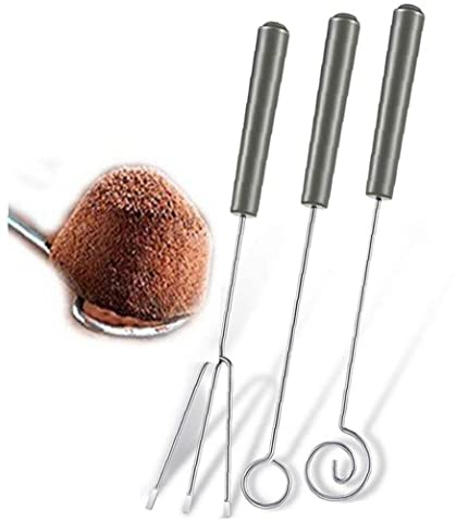 bopely 3pcs Chocolate Dipping Fork Set Candy Dipping Tools Fondue Forks Decorating Tool for Chocolates Pralines Fruit