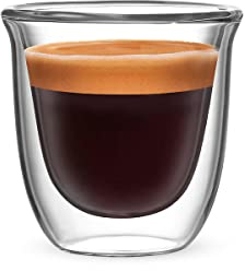 Bialetti Set 2 Bicchieri Double Wall Firenze, 80ml, Isolante Termico, Vetro Borosilicato