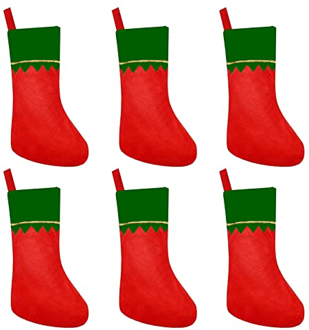 Nikolausstrumpf Personalisiert 6er Set, Nikolaus Socken Zum Befüllen, Weihnachtsstrumpf Kamin Rot, Nikolaussocke Kinder, Nikolausstiefel Gefüllt, Weihnachtsbaum Deko Weihnachtsdeko Amerikanisch (Grün)