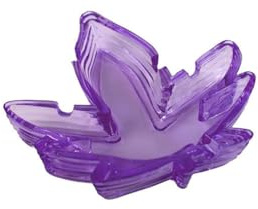 Kheper Games Potleaf Glass Ashtray, Purple, Round Themed Design, 5” Diameter