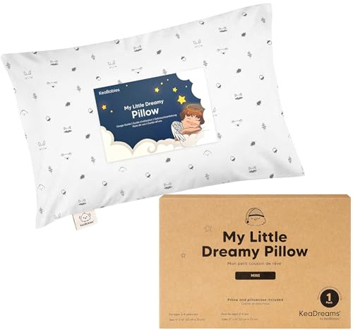 Mini Toddler Pillow with Pillowcase - 9x13 My Little Dreamy Travel Kids Pillow for Sleeping, Toddler Bed, Small, Tiny, Organic Cotton Pillowcase, Soft & Breathable, Kids 2-4 Years Old (Acorn)
