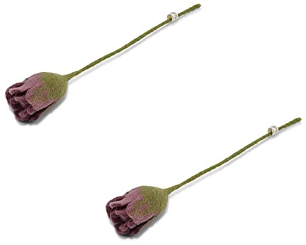 Én Gry & Sif Filzblumen Tulpen (2 Stück) - handgemachte Kunstblumen aus Filz - Frühling - Filzblüten - Trockenblumen - handgemacht (lila Tulpen)