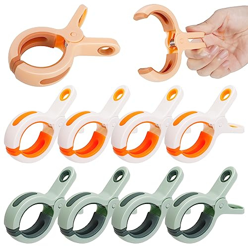 Bestomrogh 10 Stück Handtuchklammern für Strandliegen,Strandtuchklammern Groß,Winddicht Klammern, Badetuch Klammern für Strandliegen, Handtuch Klammern für Kleidung, Sonnenliegen, Badetuch, Esstisch