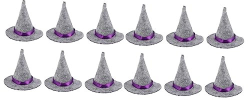 Abaodam 2 Sets Damen Halloween Hexenhut in Grau Mini Größe Filz Material Für Und Dekorationen 6 Stück * 2