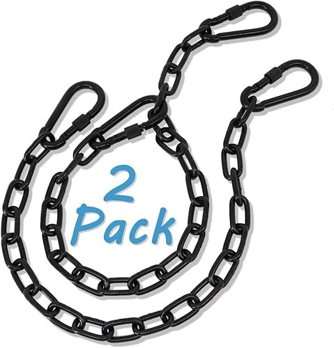 Panexf Forte catena di prolunga per poltrona sospesa, 2 pezzi, catena per poltrona sospesa, diametro 5 mm, 100 cm, catena in metallo, catena a dondolo con 4 moschettoni per amaca e sedia sospesa,