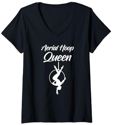 Aerial Hoop Queen, Love Aerial Hoop, Aerial Yoga Geschenke T-Shirt mit V-Ausschnitt