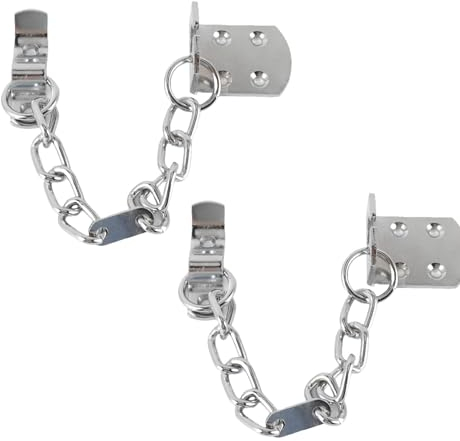 Gsycle 2PCS Stainless Steel Door Chain Lock, Chain Lock for Door Security Internal Door Lock Latch Door Chain Lock Heavy Duty Latch Chain Door Lock for Front Door