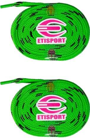 ETISPORT Paar professionelle flache Schnürsenkel für Hockey- und Schlittschuhe und Riemen mit Rollen. Beständig. Länge jeweils 3 m | 118in.