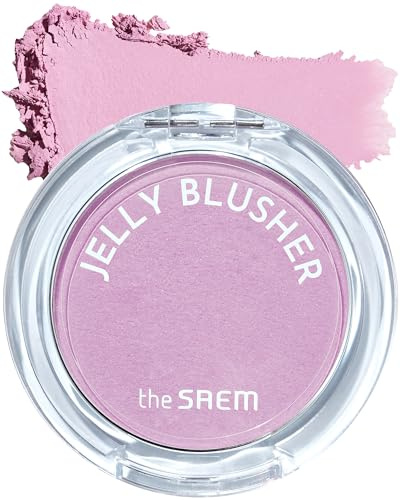 THESAEM Jelly Blusher - PP01 Milky Mauve Fresh Purple - Korean Watercolor Blush Cushion Velvet Finish - Long-Lasting Vibrant Cheek Color with Smooth Blending Formula, 0.21oz