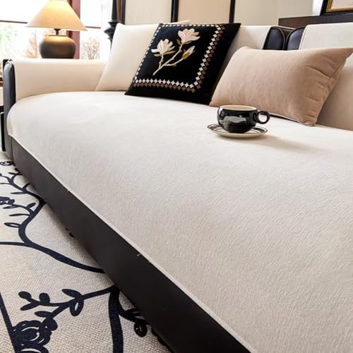 Gluhbirnen Sofadecken für Sitzfläche, Sofa Überzug, Sofadecke rutschfest, Sofaschoner Sitzfläche, Decke für Sofa Sitzfläche, Couch Schoner Auflage, Offwhite, 110 * 210CM