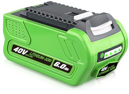 GROWFEAT 29462 40V 6.0AH Li-ion Battery Replacement for Greenworks Battery Compatible with Greenworks 40V G-MAX 29252 20202 22262 25312 25322 Cordless Power Tools Lawn Mower String Trimmer Blower