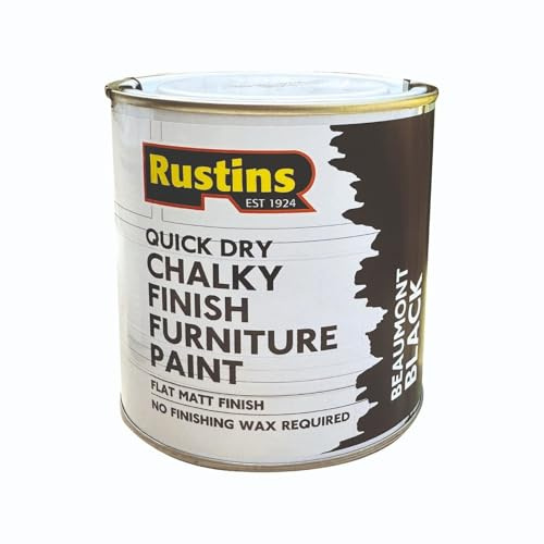 RUSTINS Chalky Finish Furniture Paint Beaumont Black 500ml