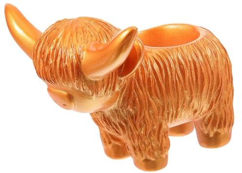 Milisten Maceta Vaca De Resina Alta Decoración con Diseño De Vaca Highland para Plantas Suculentas Jardín Exterior Original para Flores y Bonsáis Decorativos