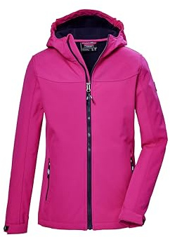 killtec Flicka softshelljacka/utomhusjacka med huva KOS 145 GRLS SFTSHLL JCKT, fuchsia, 140, 43258-000