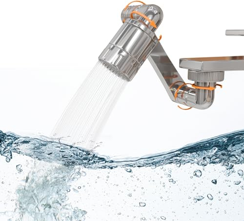 Minismus 1440° Wasserhahn Aufsatz Drehbarer - Wasserhahn Verlängerung - Schwenkbarer fur Küche und Badezimmer - Hahnverlängerung - Wasserhahnverlängerung