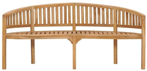 HETFTJN Balkonbank Kleiner Balkon Balkon Lounge Klein Lounge Sessel Outdoor Balkon Sessel - Bananenbank 180 cm Massivholz Teak für Draussen Park Balkon Garten